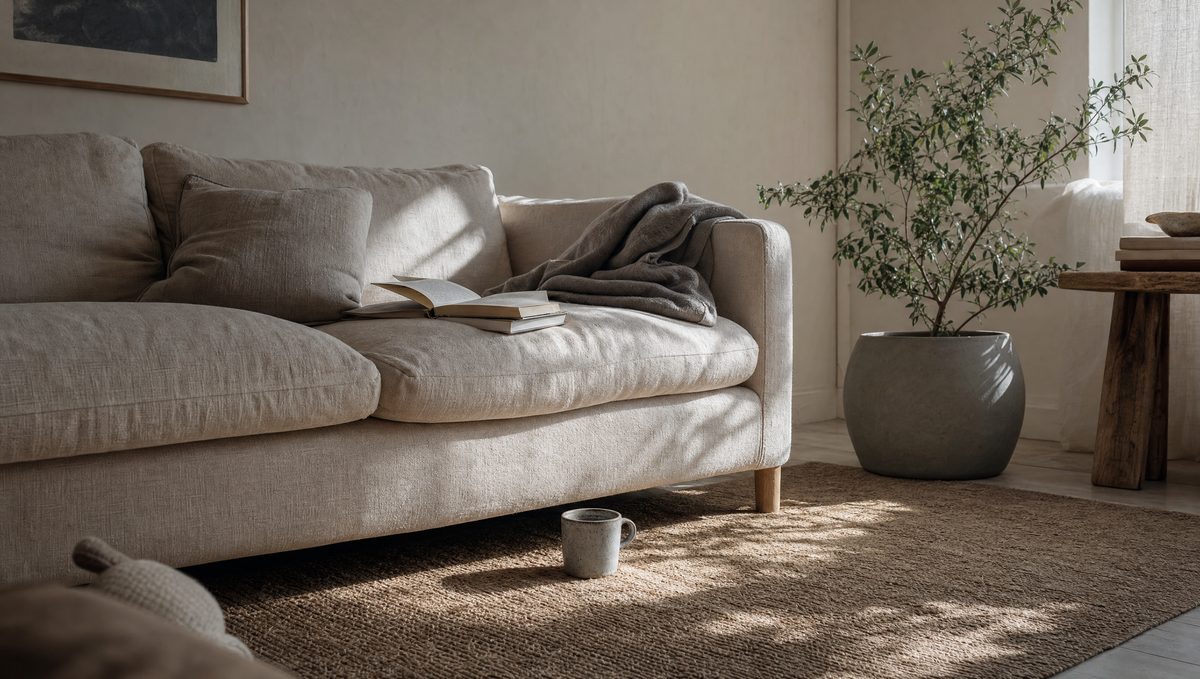A calm living room in morning light