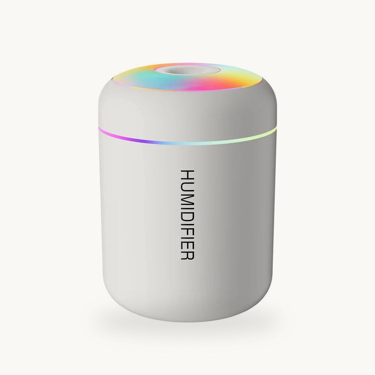White Mini Glow Humidifier with the color light on