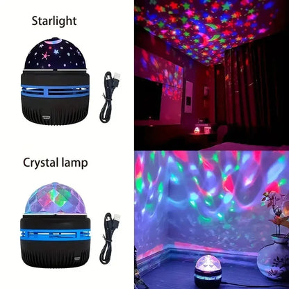 The Starlight and Crystal Lamp versions of the projector shown side by side