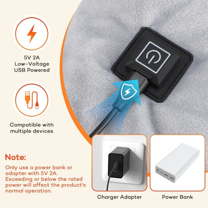 The Wind-Down Wrap — plush USB-heated neck and shoulder wrap