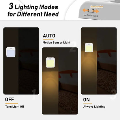 The three modes — Off, Auto motion sensing, and always On