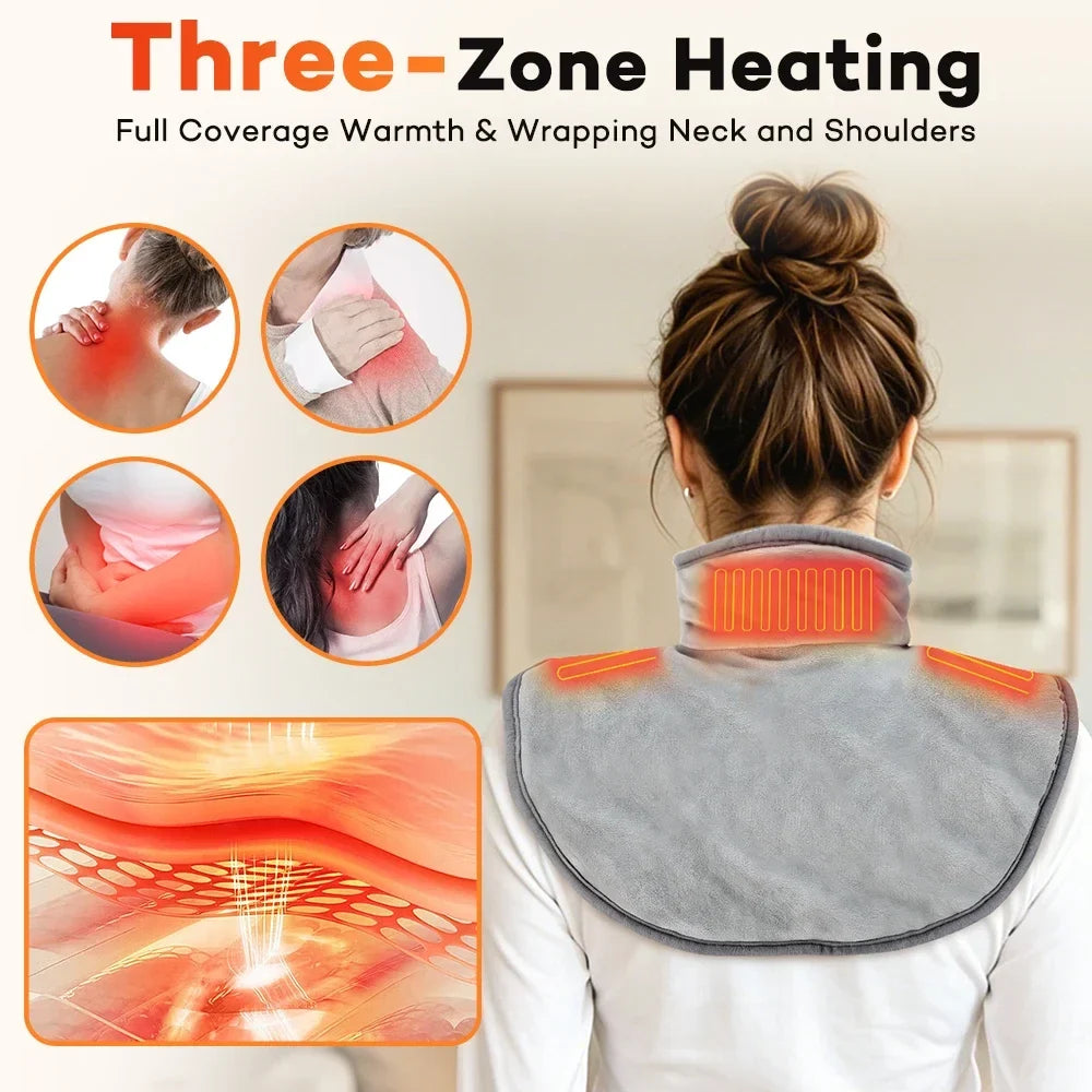The Wind-Down Wrap — plush USB-heated neck and shoulder wrap