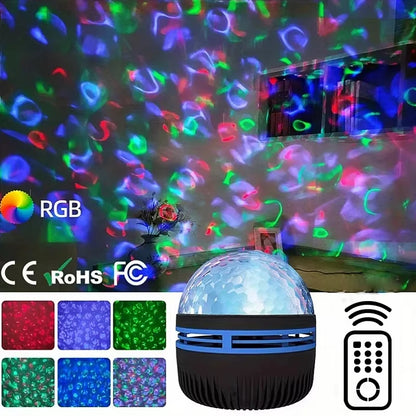 Galaxy Star Projector with remote, RGB color grid and CE, RoHS and FCC marks